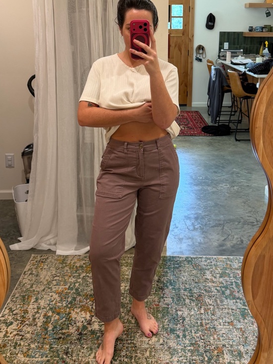 a new day Pants - High-Rise Utility Chino in Mauve Taupe